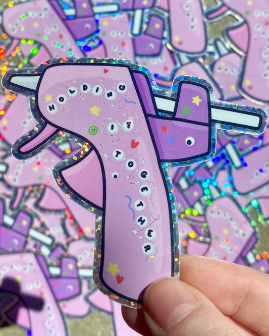 Holding It Together Hot Glue Sticker