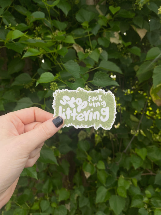 Stop F'ing Littering Sticker